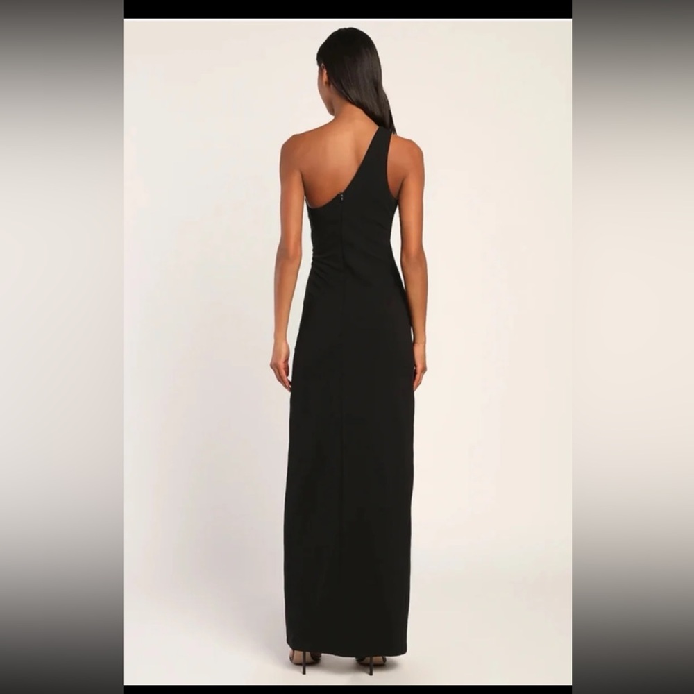 NWT Lulus Show-Stopping Style Black One-Shoulder Cutout Maxi Dress 
size Large - Picture 4 of 12